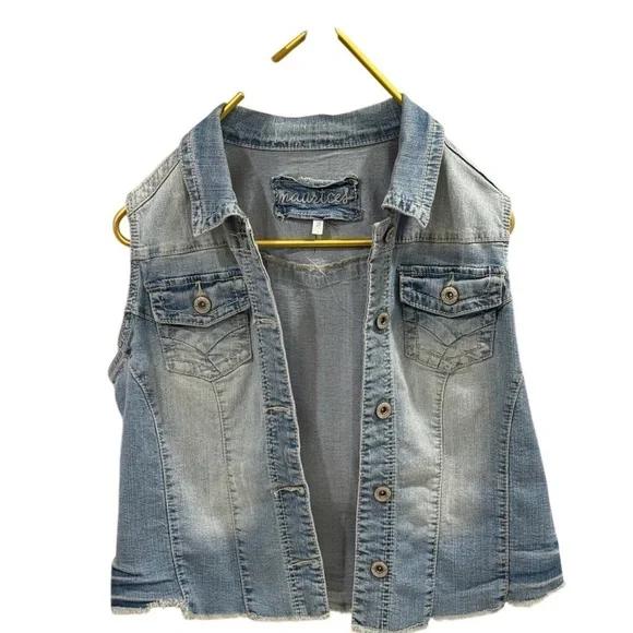 Maurices Denim Vest Size 1 - Picture 3 of 9